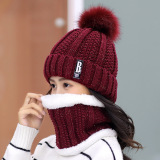 Winter knitted Beanies Hats Women Thick Warm Beanie Skullies Hat Female knit Letter Bonnet Beanie Caps Outdoor Riding Sets