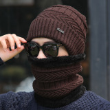 Winter knitted Beanies Hats Women Thick Warm Beanie Skullies Hat Female knit Letter Bonnet Beanie Caps Outdoor Riding Sets