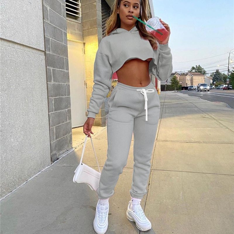 2021 Autumn Winter Tracksuit Sweatshirts Tops and Pants Two Piece Suit Women Trousers Casual Sportwear Matching Set
