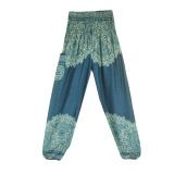 Women Hot Sale Boho Printing Loose Traditional Yoga Pants Bloomers Black Wine Red Green Dark Blue Purple Dark Green One Size