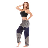 Women Hot Sale Boho Printing Loose Traditional Yoga Pants Bloomers Black Wine Red Green Dark Blue Purple Dark Green One Size