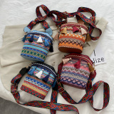 Hot Selling Bohemian Tassel Bucket Shoulder Bag Black Blue Brown Red