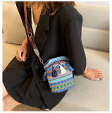 Hot Selling Bohemian Tassel Bucket Shoulder Bag Black Blue Brown Red