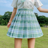 School Gril Uniform Grid Skirt Genuine Female Student Wear College Style Autumn and Winter Clothes Spot Original Suit Short Skirt Two-piece Suit