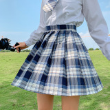 School Gril Uniform Grid Skirt Genuine Female Student Wear College Style Autumn and Winter Clothes Spot Original Suit Short Skirt Two-piece Suit