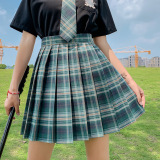 School Gril Uniform Grid Skirt Genuine Female Student Wear College Style Autumn and Winter Clothes Spot Original Suit Short Skirt Two-piece Suit