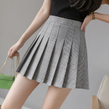 Half-length Skirt Female Summer Autumn Plus Size A-line Group Embroidery Student Skirt High Waist Pleated Skirt Female Short Skirt