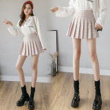 Pleated Skirt Short Skirt Female 2021 New Summer Anti-glare College Wind High Cashew Green A-line Skirt