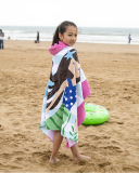 2021 Newest Beach Cover Ups Baby Soft Cartoon Hooded Towel Children Swim Beach Bath Wear Kids Bathrobe