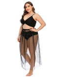  Women Casual Plus Size Swimwear Black L-5XL