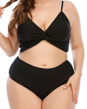  Women Casual Plus Size Swimwear Black L-5XL