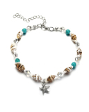Beach Conch Rice Bead Yoga Anklet Bracelet Starfish Pendant Shell Crystal Bead Foot Ornament