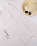 Beach Handmade Crochet Hollow Out Bandage Elastic Waist Shell Pants Sunscreen Fishing Net Trouser