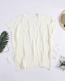 Women White Holiday Beach Dress Summer Casual Backless Sexy Mini Bodycon Dresses Woman Solid Short Sleeve Clothing