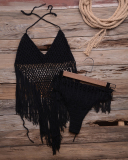 Sexy Women Lace Crochet Hollow Out Tassel Bikini Cover Up Swimwear Woman Beach Dress Bathing Suit Beachwear Immadman