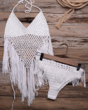Sexy Women Lace Crochet Hollow Out Tassel Bikini Cover Up Swimwear Woman Beach Dress Bathing Suit Beachwear Immadman