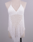Sexy Women Lace Crochet Hollow Out Tassel Bikini Cover Up Swimwear Woman Beach Dress Bathing Suit Beachwear Immadman