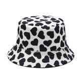 New Fashion Reversible Black White Cow Pattern Bucket Hats Fisherman Caps For Women Gorras Summer
