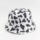 New Fashion Reversible Black White Cow Pattern Bucket Hats Fisherman Caps For Women Gorras Summer