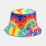 Summer Fisherman Hat Reversible Harajuku Bucket Hats For Women Men Street Hip Hop Cap Rainbow Tie Dye Printed Fishing Hat