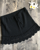 Handmade Cotton Crochet Mini Skirts Women Summer High Waist Bow Tie Skirt Ladies Beach Bikini Bottoms