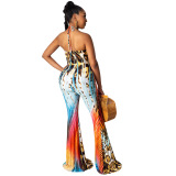 Women Sexy Cross Strappy Hollow Out Jumpsuit S-XL