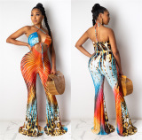 Women Sexy Cross Strappy Hollow Out Jumpsuit S-XL