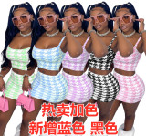 Women Printing Crop Tops Two Piece Set S-XL