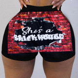 Printed Women Polyester Shorts S-3XL