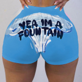 Printed Women Polyester Shorts S-3XL