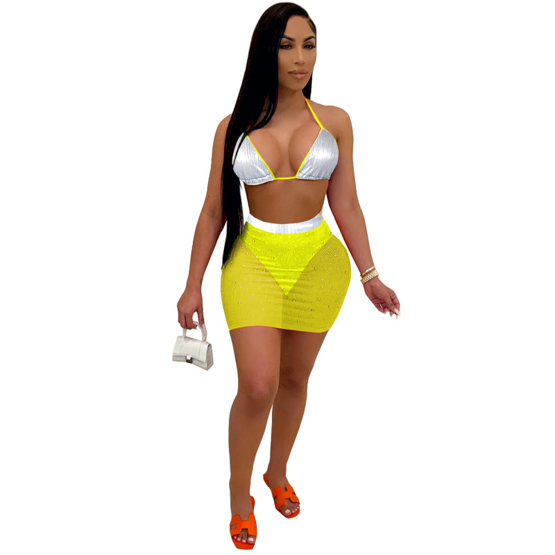 Fashion Solid Color Two Pieces Outfit Pink Yellow Red Black Green Blue Rosy S-2XL