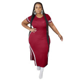 Women Casual Split Street Style One Piece Dresses L-4XL 