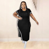 Women Casual Split Street Style One Piece Dresses L-4XL 