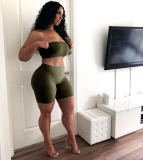 Lady Solid Color Casual Street Style Sporty Two Piece Set S-XL