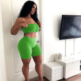 Lady Solid Color Casual Street Style Sporty Two Piece Set S-XL