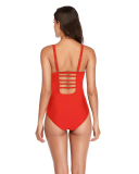 Ladies Backless Solid Color One-piece Swimsuit With Halter