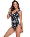 New Style Swimsuit Europe And America Sexy Print Conjoined Body Deep V