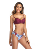 New Fashion Print Hard Strap Steel Support Bikini Two-piece Swimsuit