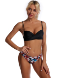 New Fashion Print Hard Strap Steel Support Bikini Two-piece Swimsuit