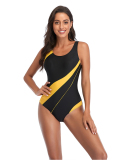 Professional Comfortable Swimsuit Competitive Female Fashion Sports Color Triangle One-piece Swimsuit