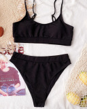 Women Sexy Solid Color  Two-piece Swimsuit S-L
