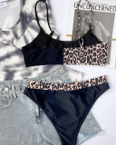Split Swimsuit Sexy Swimsuit Leopard Print Spliced Bikini