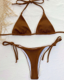 Summer Sexy Solid Color Knotted Two-piece Swimsuit S-L