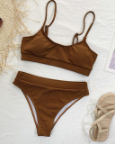 Women Sexy Solid Color  Two-piece Swimsuit S-L