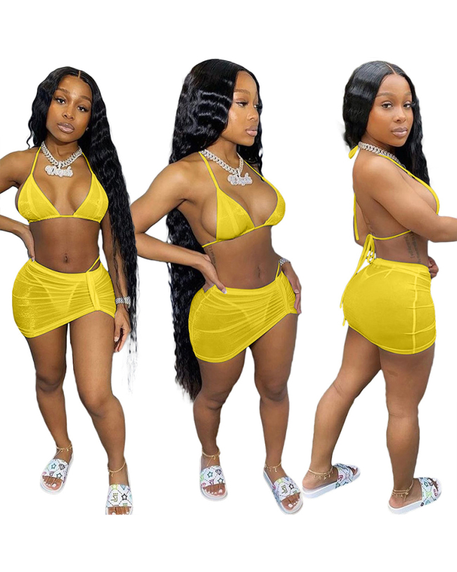 3 Pieces Set Backless Sexy Cheap Swimwear
