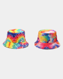 Summer Fisherman Hat Reversible Harajuku Bucket Hats For Women Men Street Hip Hop Cap Rainbow Tie Dye Printed Fishing Hat