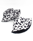 New Fashion Reversible Black White Cow Pattern Bucket Hats Fisherman Caps For Women Gorras Summer