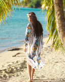 Feather Print Print Beach Cover Up