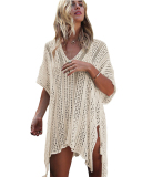 Solid Color Knitting Beach Dress