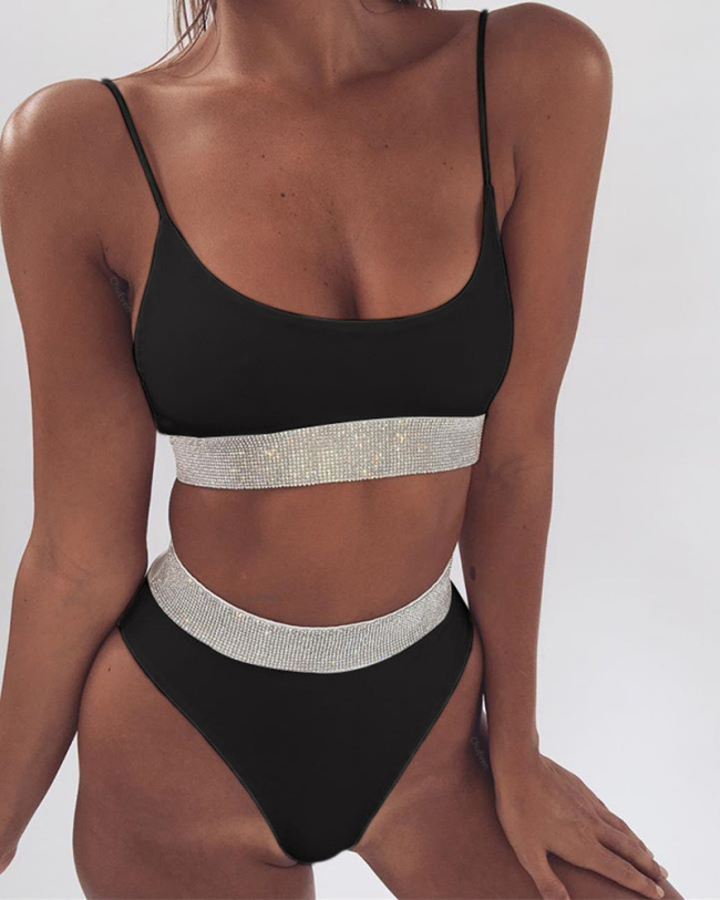 High waisted beach sexy black bikini